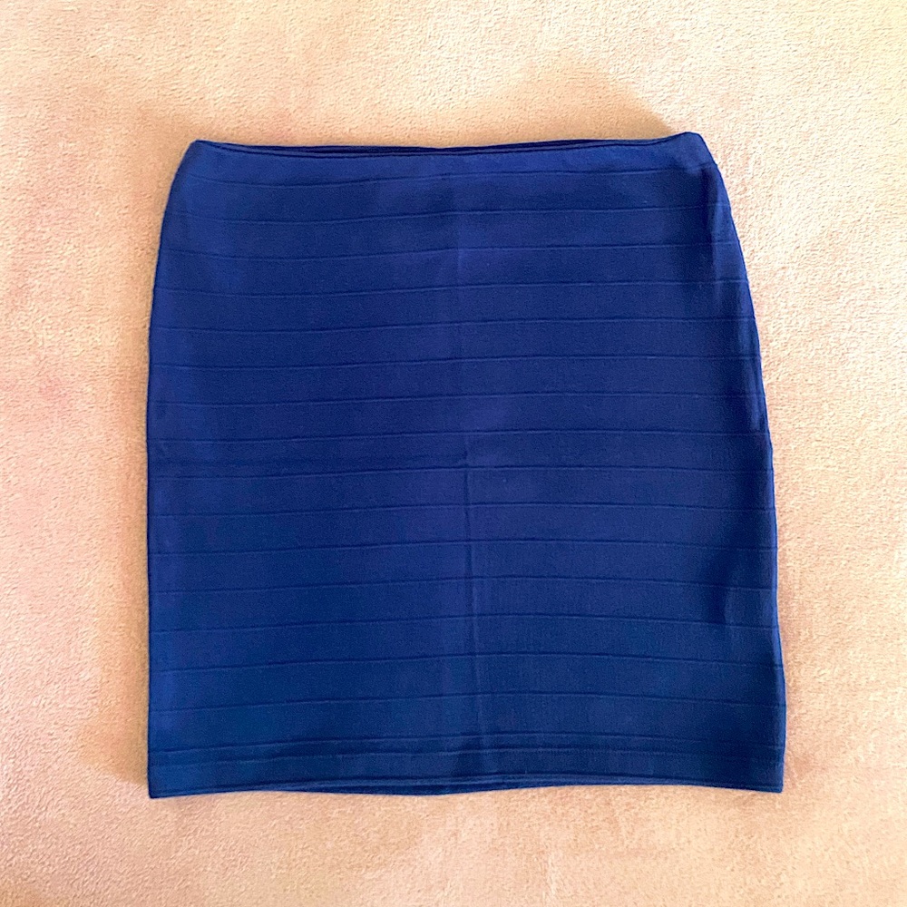 Love Culture Mini Blue Bandage Skirt Medium